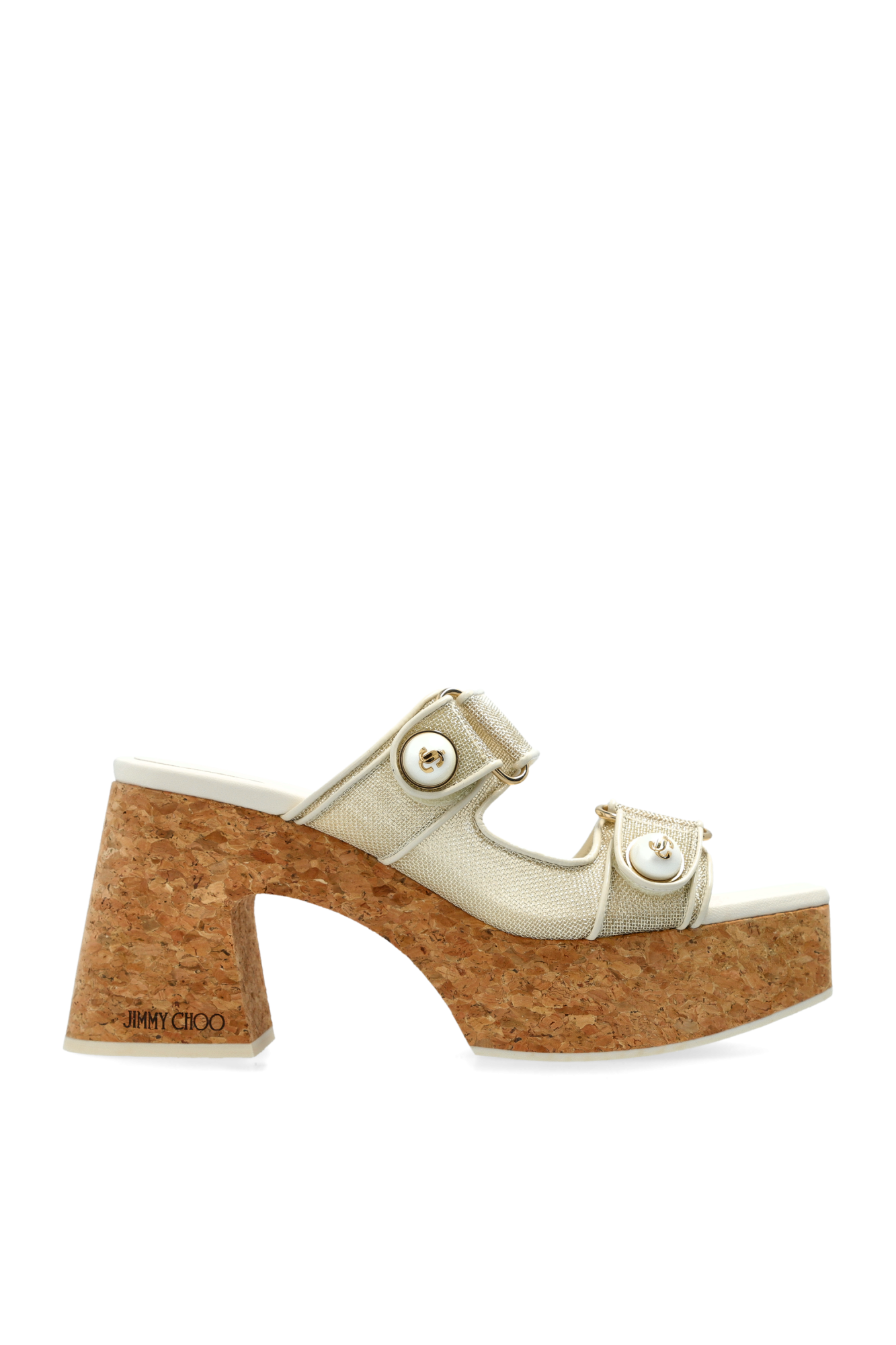 JIMMY CHOO Fayence Wedge 95 レザー Platform Wedge Sandals Fayence Wedge 95|Latte Leather Wedge| JIMMY CHOO